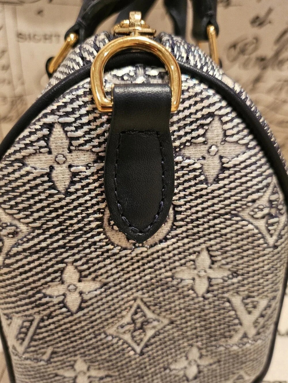 LOUIS VUITTON Speedy 20 Monoglam Bandouliere Jacquard Blue bag